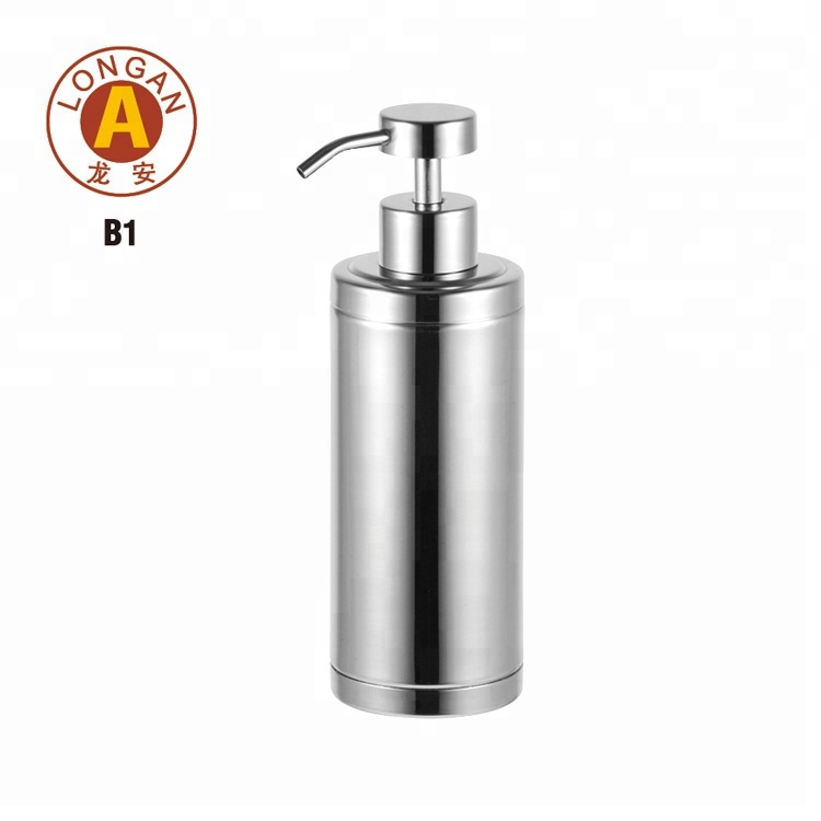 Cosmetic Packaging Custom Empty Airless Shampoo Hand Wash Liquid Dispenser Stainless Steel Lotion Pump bottle
