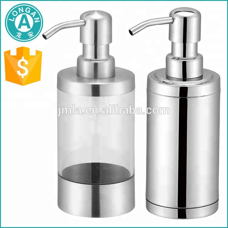Cosmetic Packaging Custom Empty Airless Shampoo Hand Wash Liquid Dispenser Stainless Steel Lotion Pump bottle