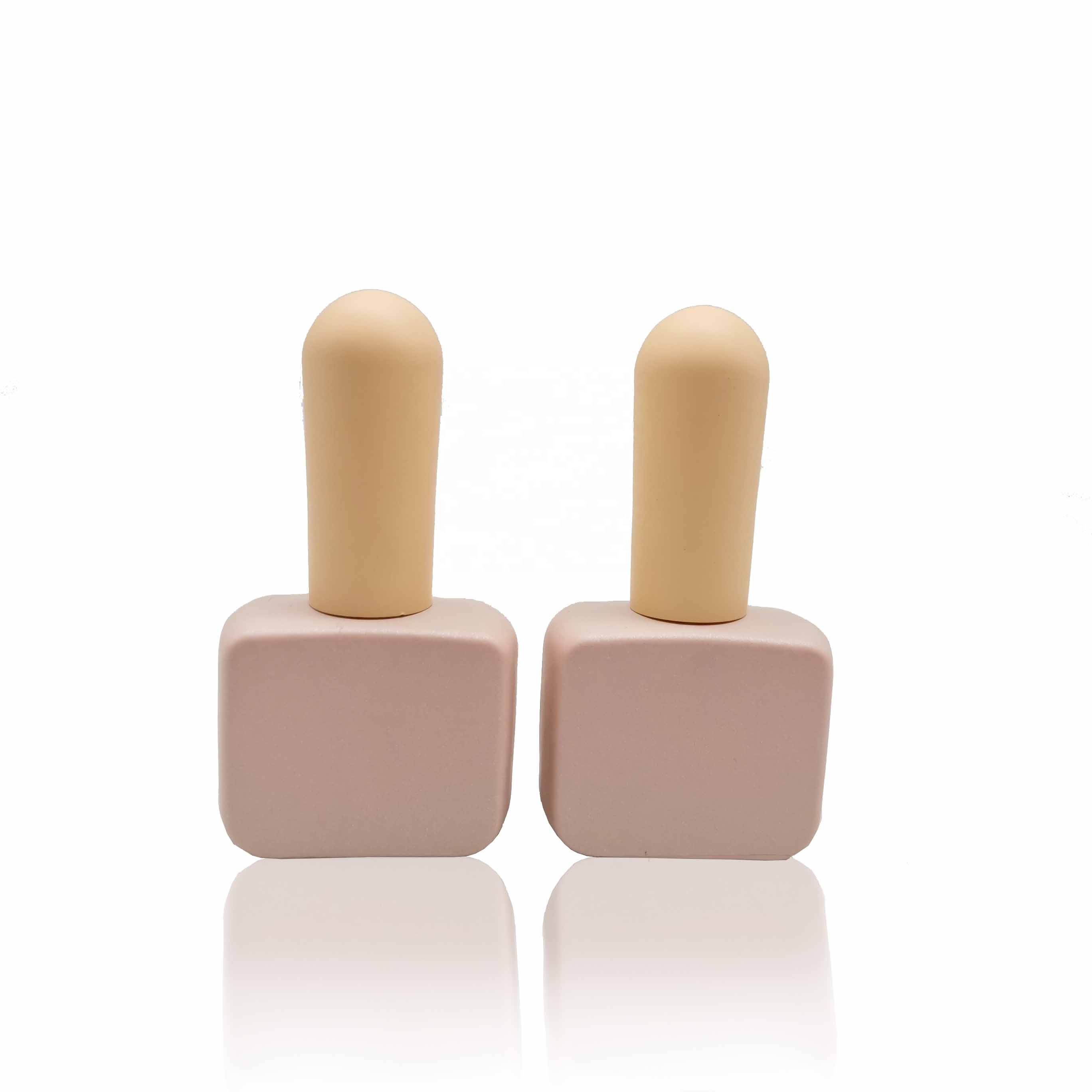 Cosmetic Packaging Custom Print 10ml Square Nail Polish Bottle Pink Glass Empty Square Nail Polish Bottle