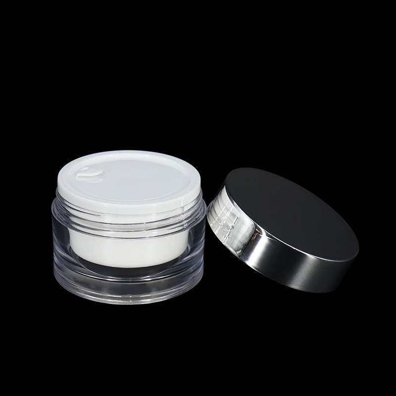 Cosmetic Packaging Double Layer Clear 50g Plastic Cream Jars Packing