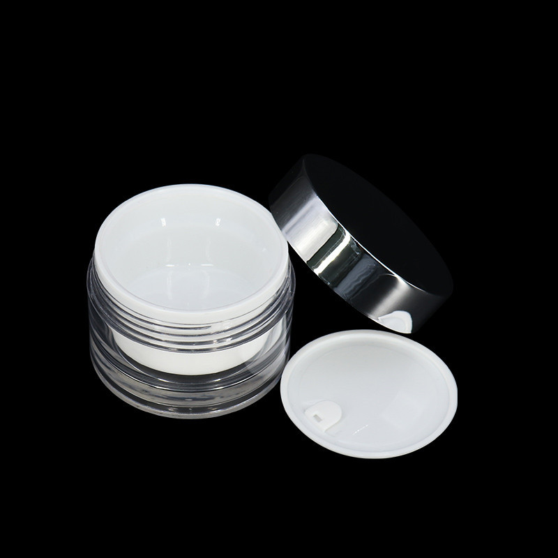 Cosmetic Packaging Double Layer Clear 50g Plastic Cream Jars Packing