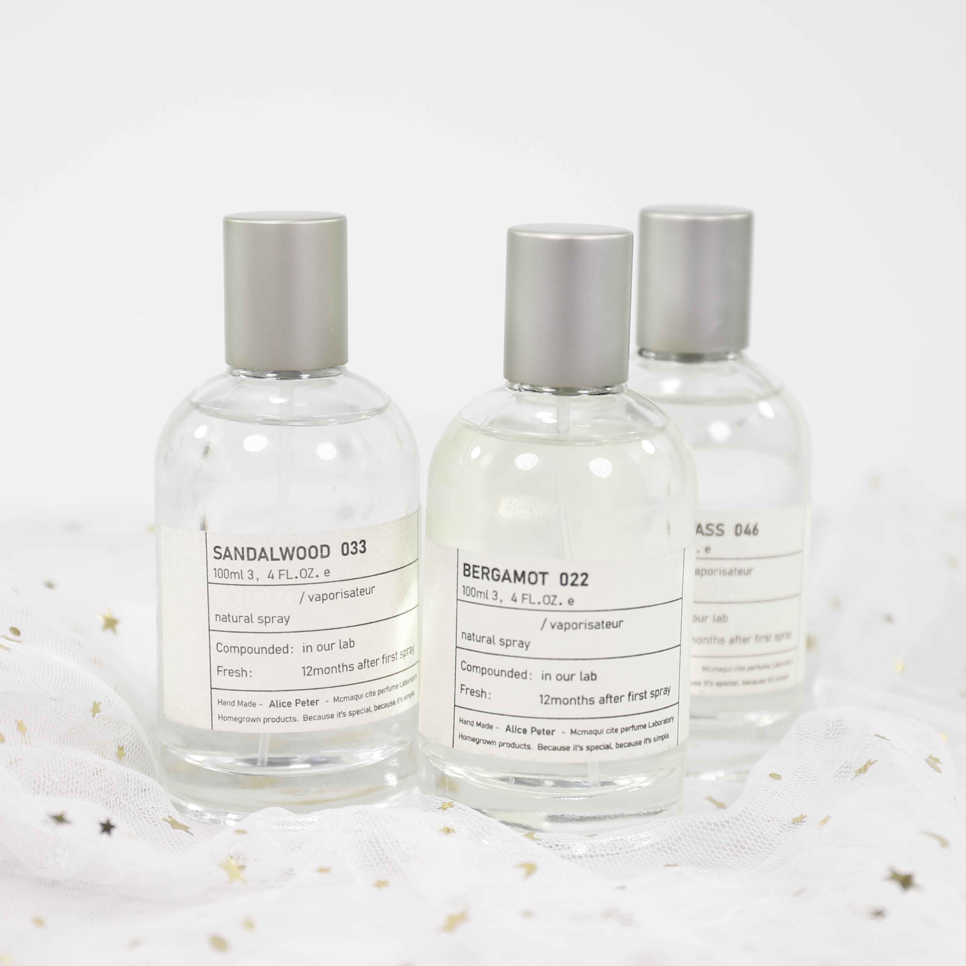 Cosmetic Packaging Empty Round Clear Fragrance Glass Perfume Bottle 100ml with Spray