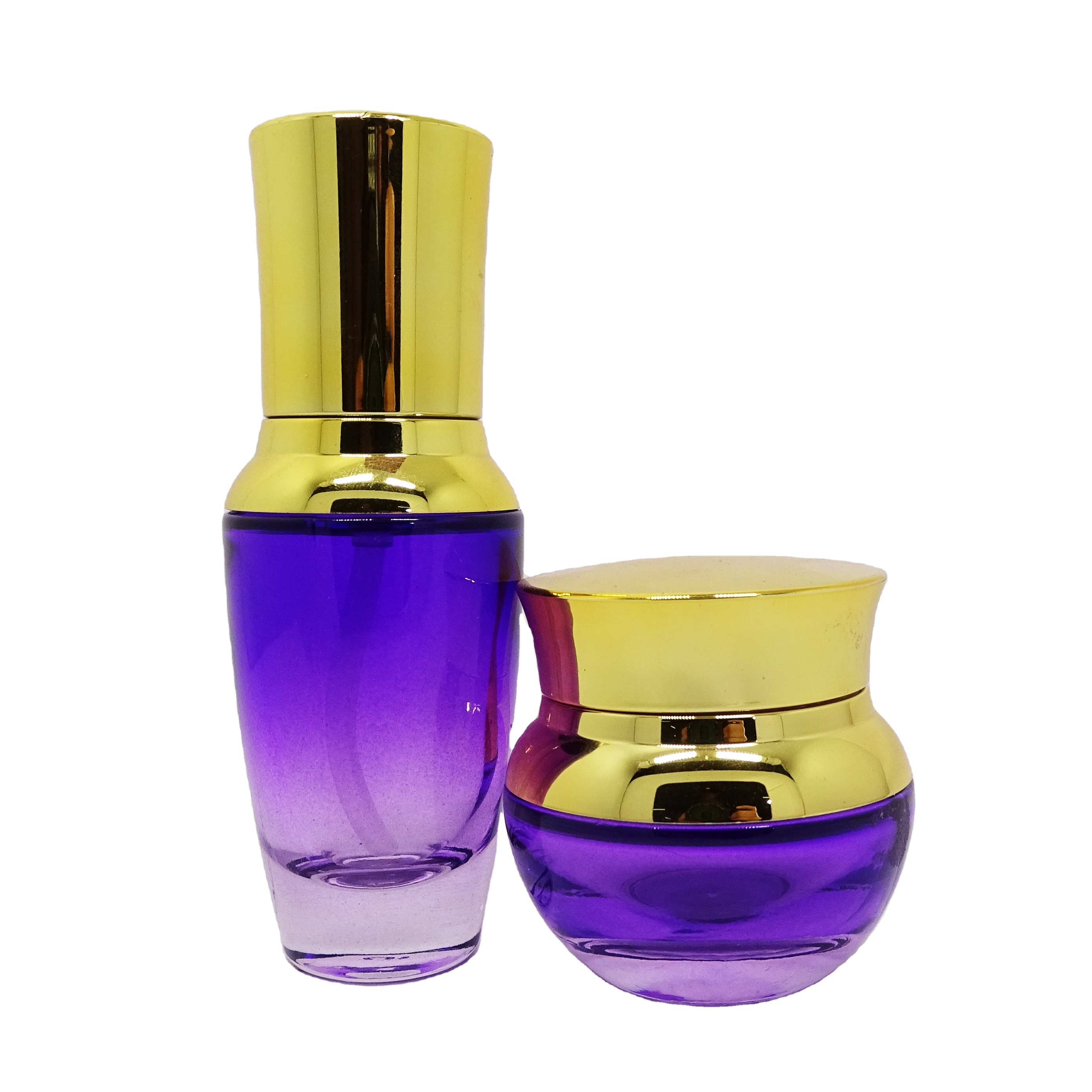 Cosmetic Packaging Fancy luxury glass cosmetic container set