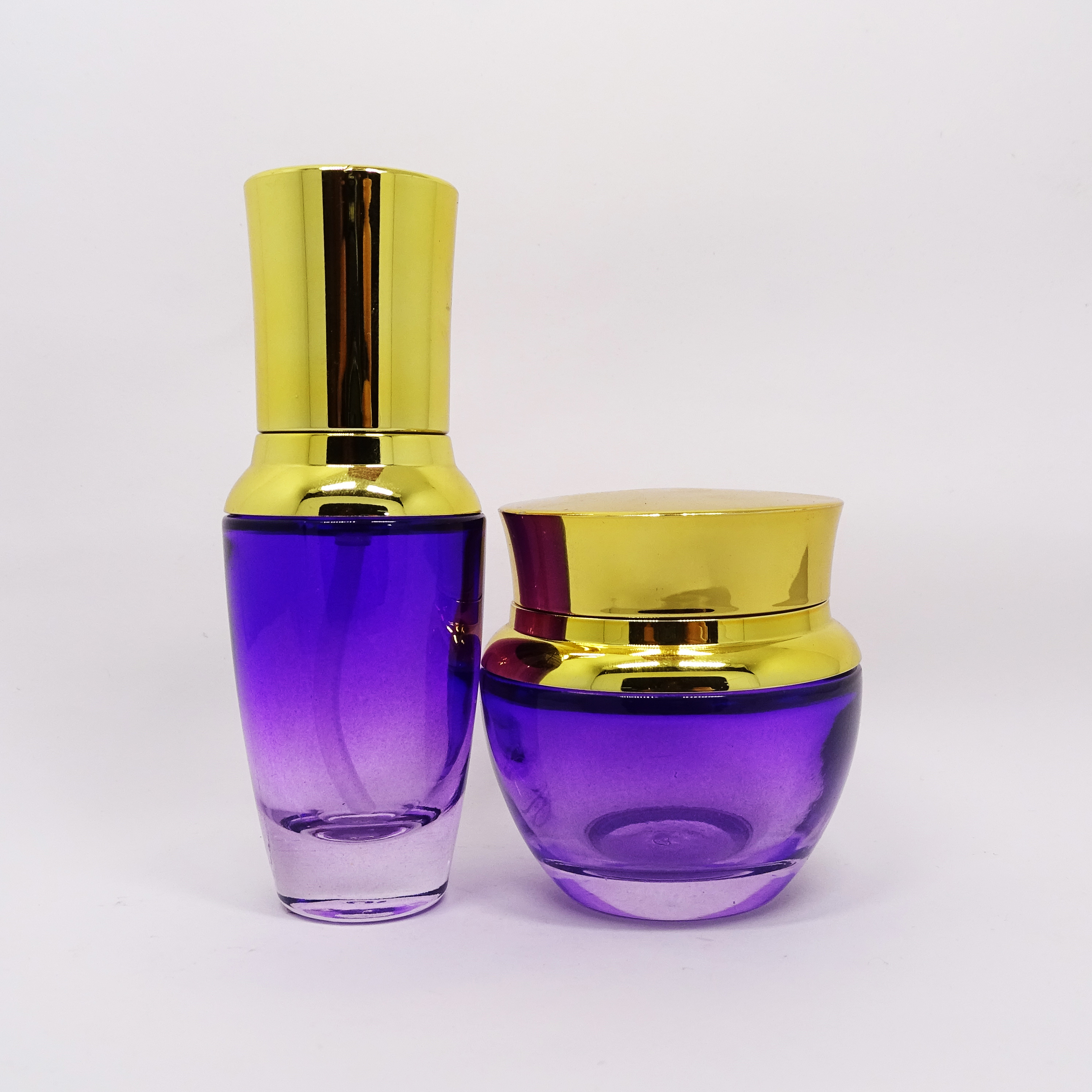 Cosmetic Packaging Fancy luxury glass cosmetic container set