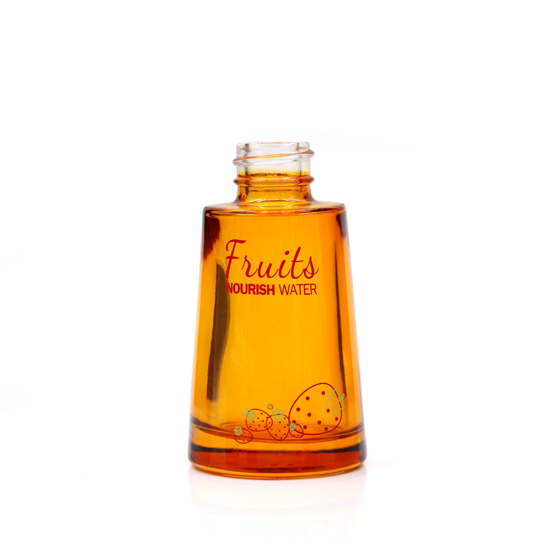 Cosmetic Packaging Frosted yellow Essential Oil Cosmetic Glass Bottle