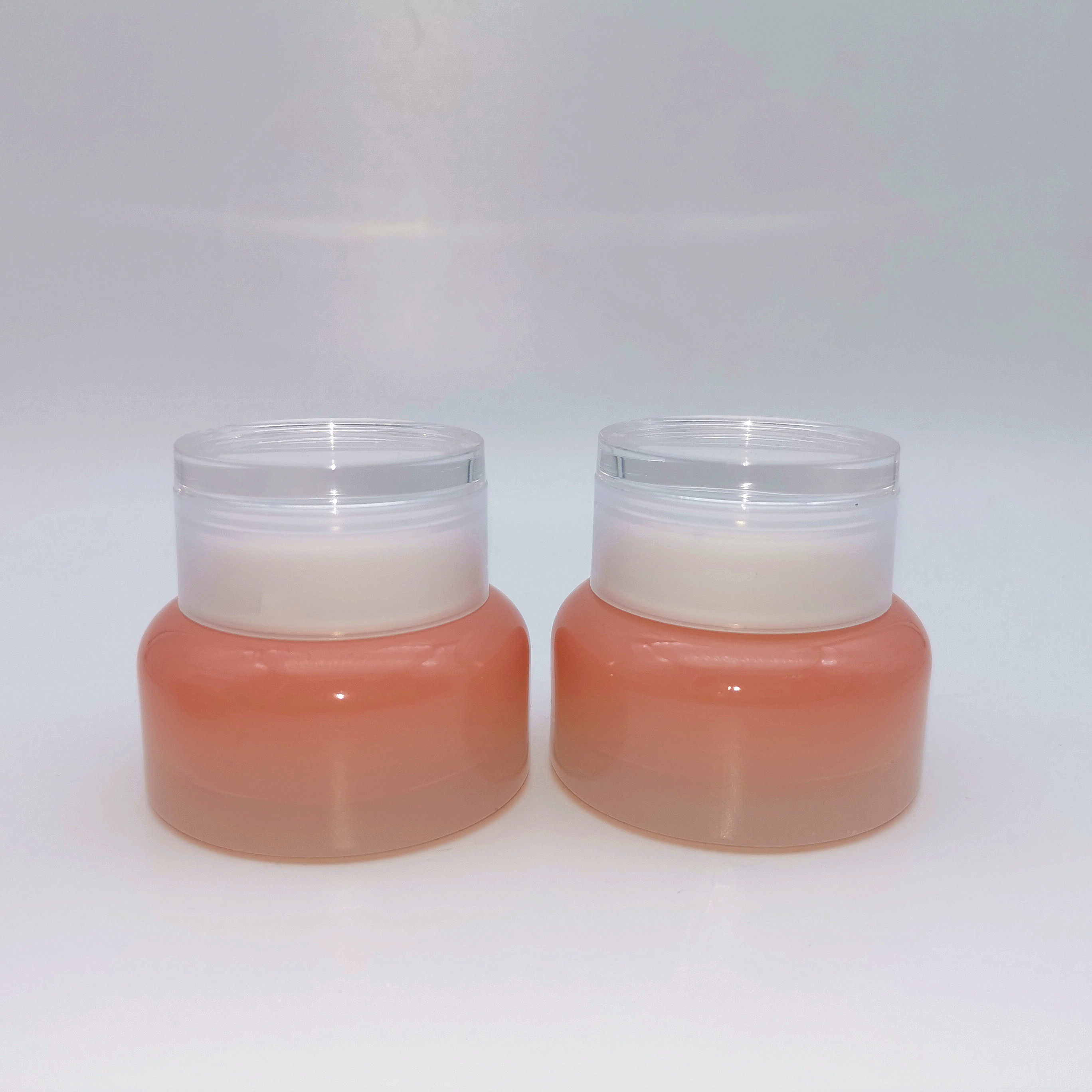 Cosmetic Packaging Glass Pink jar 30g 50g
