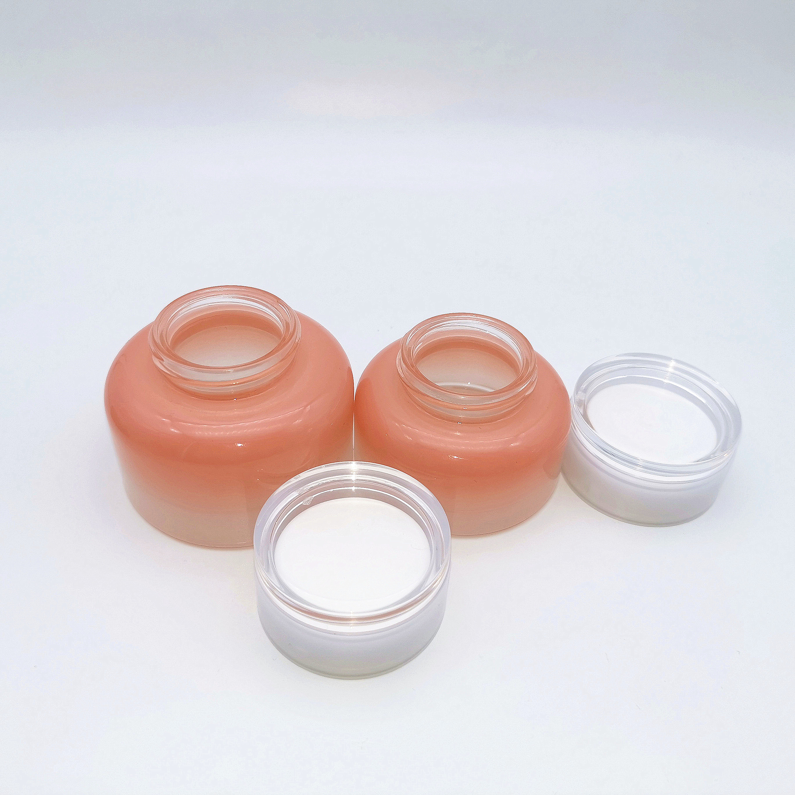 Cosmetic Packaging Glass Pink jar 30g 50g