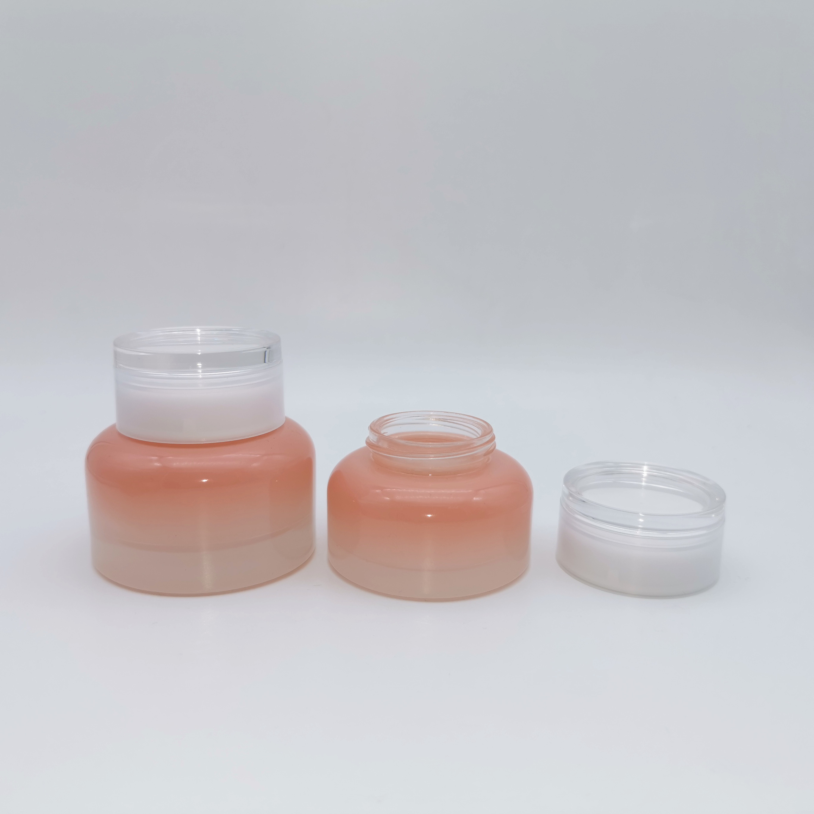 Cosmetic Packaging Glass Pink jar 30g 50g