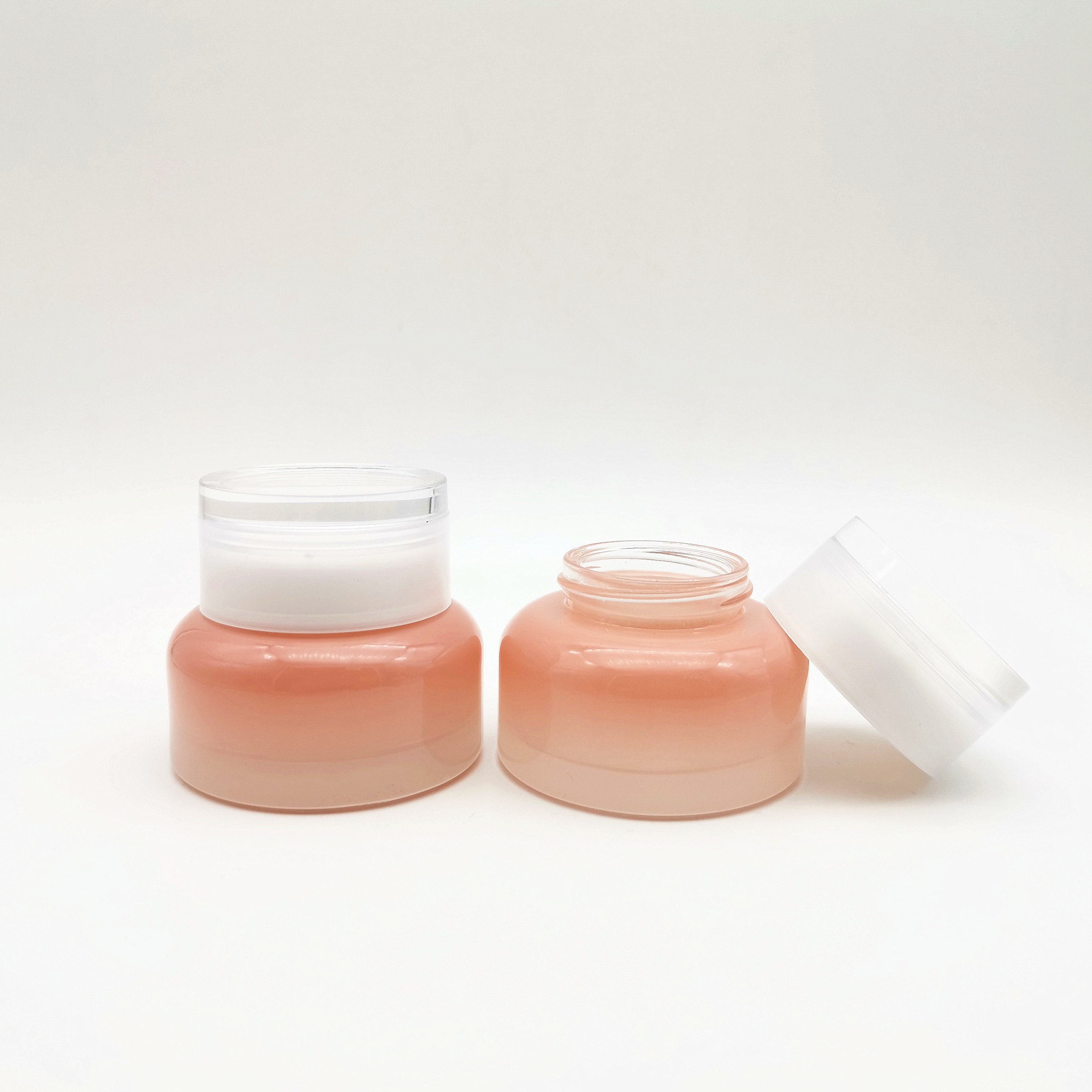 Cosmetic Packaging Glass Pink jar 30g 50g