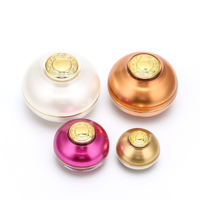 Cosmetic Packaging In Stock 5g 15g 30g 50g Gold Shiny Luxury Cosmetic Jar Cream Container Acrylic Jar
