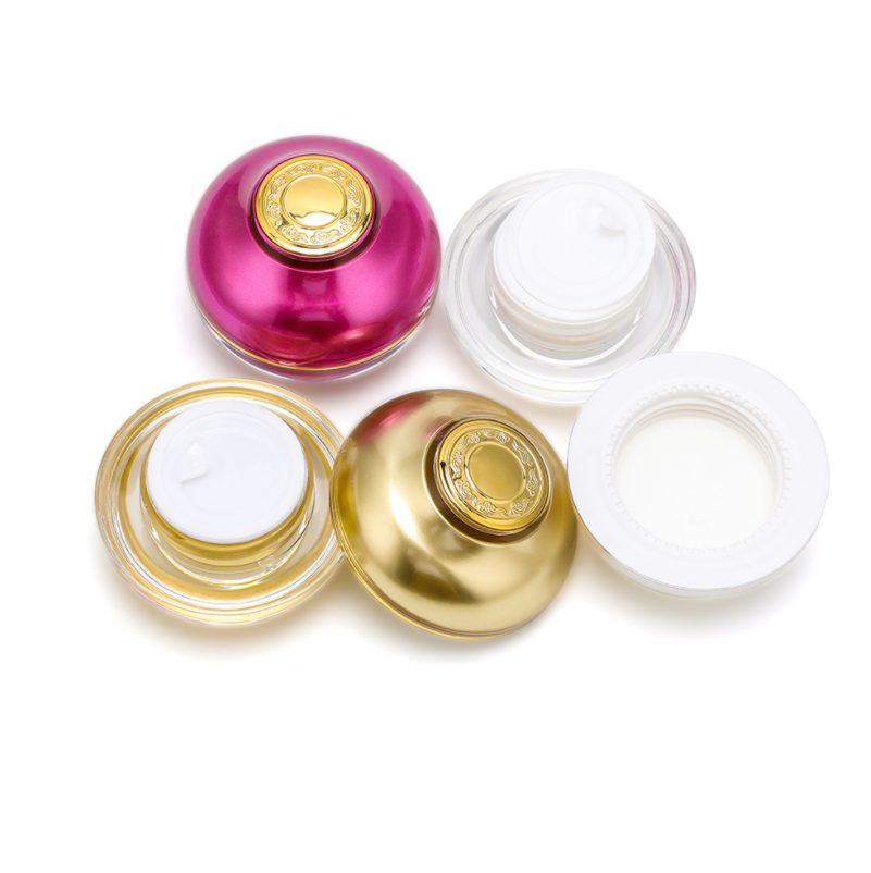 Cosmetic Packaging In Stock 5g 15g 30g 50g Gold Shiny Luxury Cosmetic Jar Cream Container Acrylic Jar