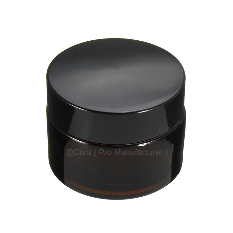 Cosmetic Packaging Jar Amber Cream Containers Glass Bottle For Makeup Skin Care