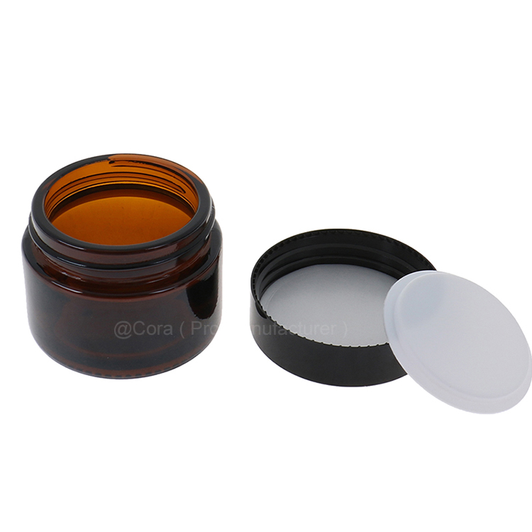 Cosmetic Packaging Jar Amber Cream Containers Glass Bottle For Makeup Skin Care