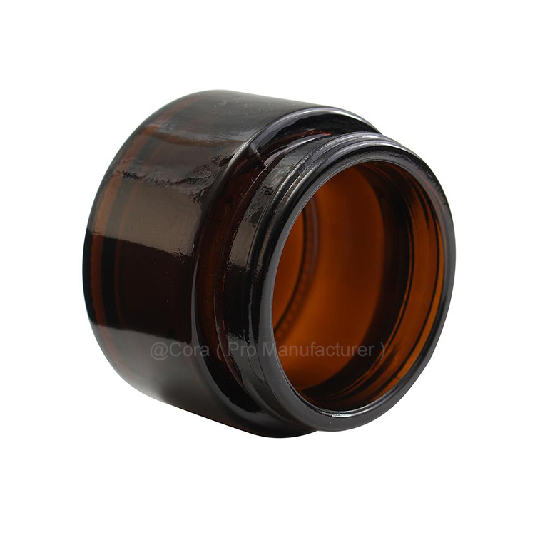 Cosmetic Packaging Jar Amber Cream Containers Glass Bottle For Makeup Skin Care