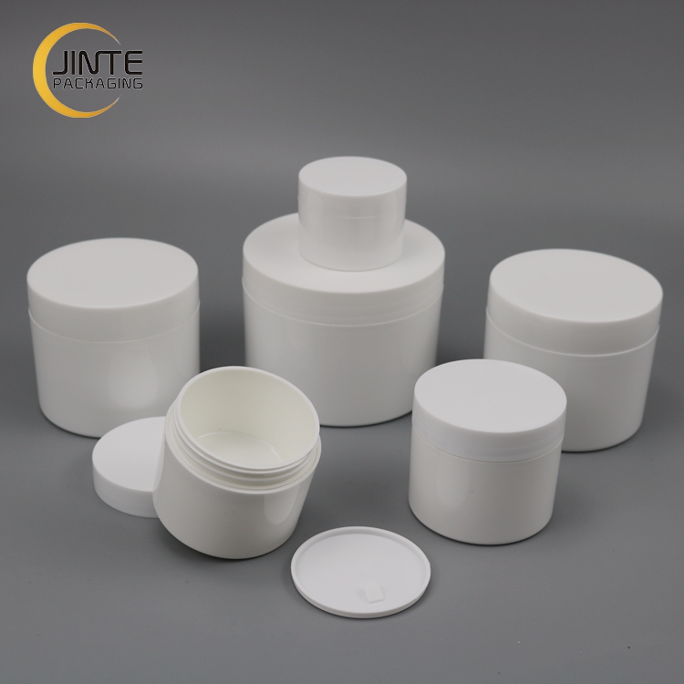 Cosmetic Packaging Jar Double Wall Thick Plastic White PP Jar 50ml