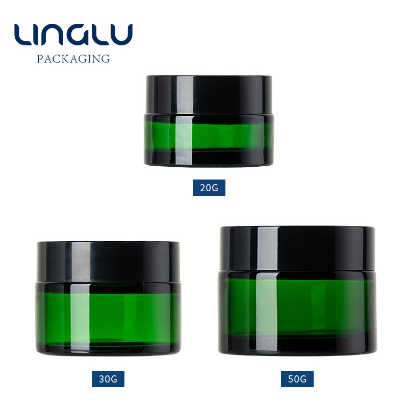 Cosmetic Packaging Jar cobalt blue glass jar gold cap