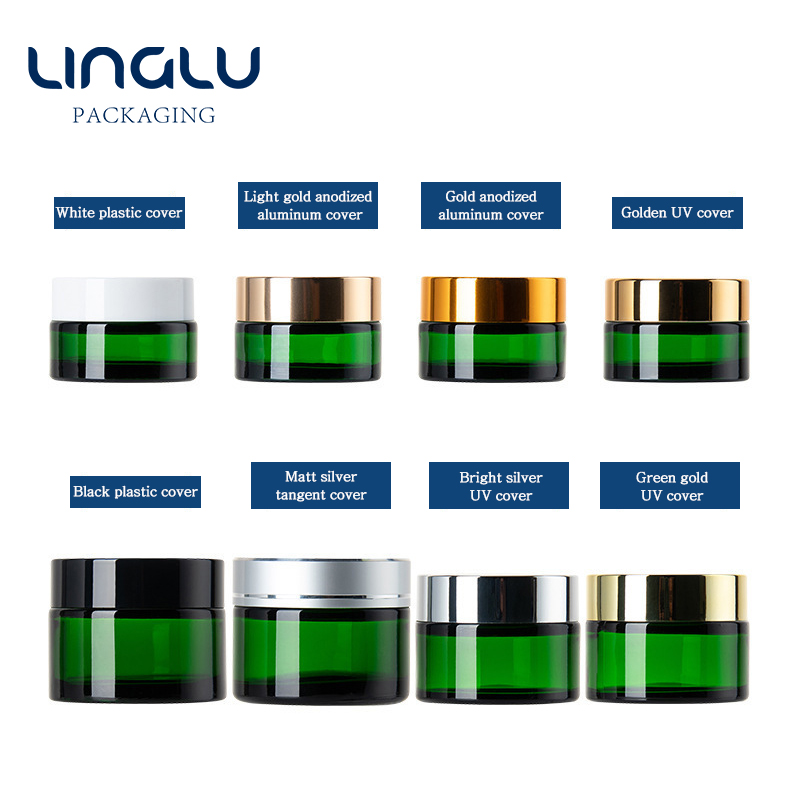 Cosmetic Packaging Jar cobalt blue glass jars 50 ml with silver cap