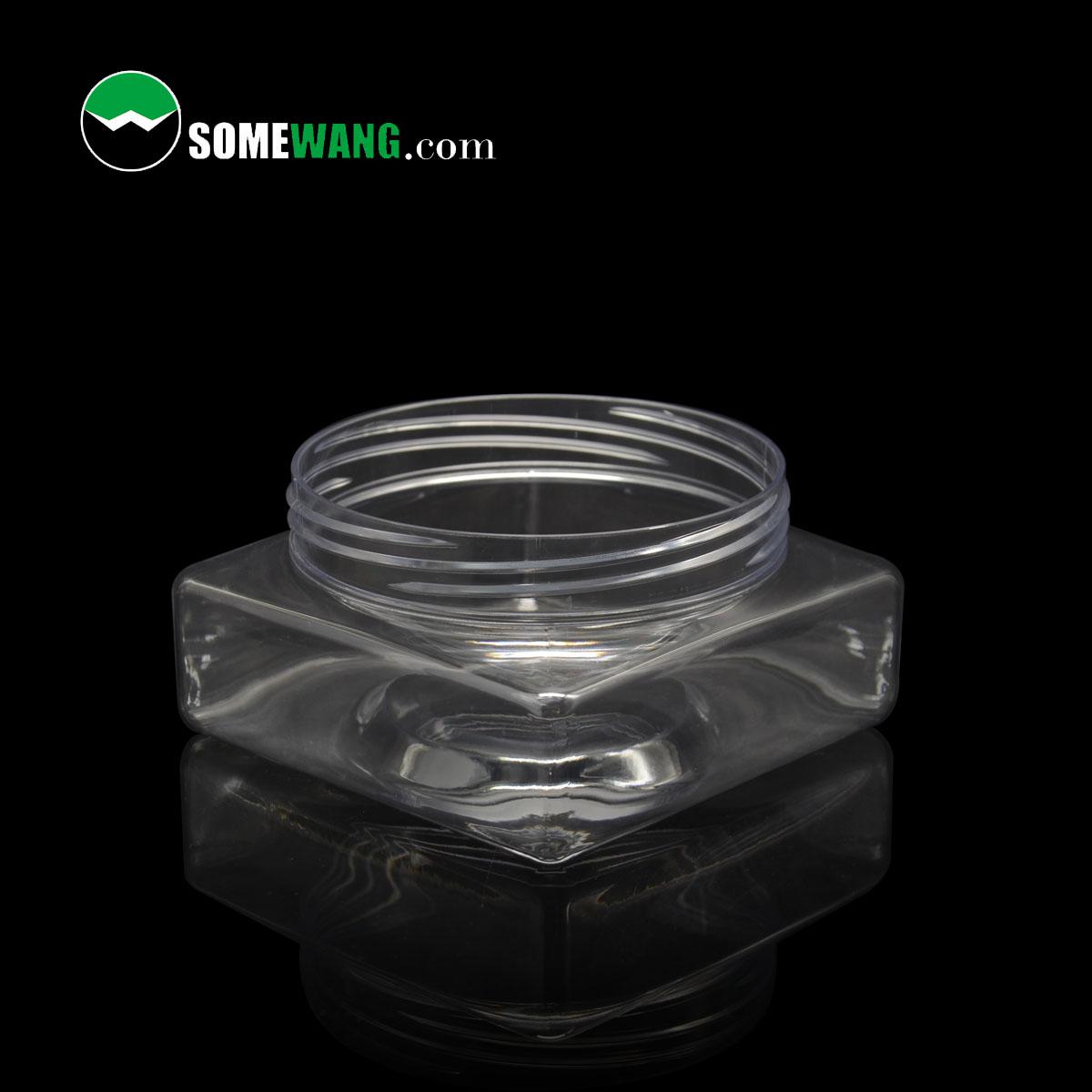 Cosmetic Packaging Manufacturer Square PET Jar for Skin care with screw cap