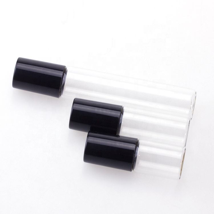 Cosmetic Packaging  Mini Roll On Bottle For Essential Oil Clear 5ml 10ml Glass Bottle With Stainless Steel Roll Ball