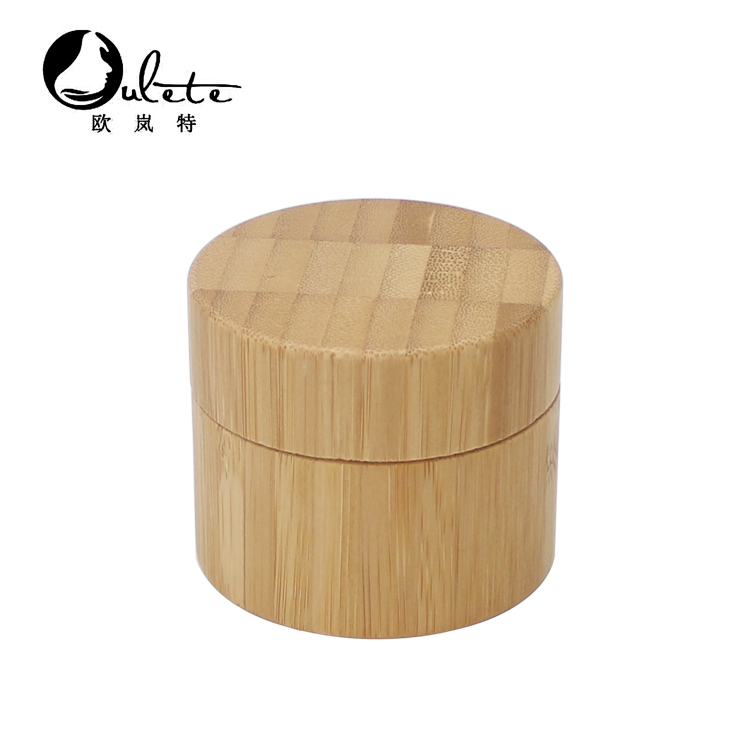 Cosmetic Packaging Natural Bamboo Glass Jar With Bamboo Lid With customized Logo 15g 20g 30g 50g 100g 200g