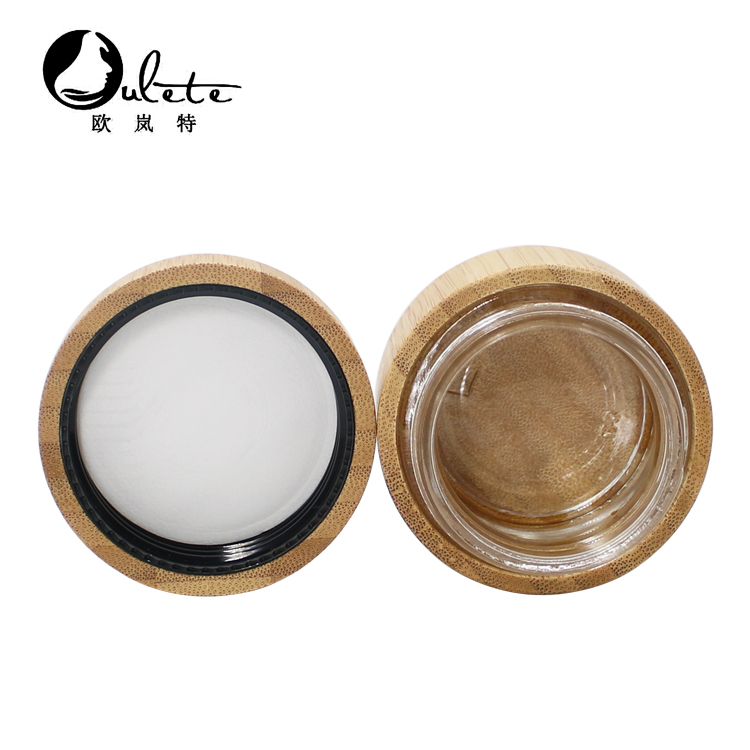 Cosmetic Packaging Natural Bamboo Glass Jar With Bamboo Lid With customized Logo 15g 20g 30g 50g 100g 200g