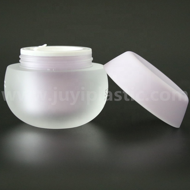 Cosmetic Packaging Oval Ball Shape Frosted Acrylic Cosmetic Cream Jar 50g