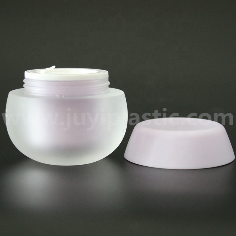 Cosmetic Packaging Oval Ball Shape Frosted Acrylic Cosmetic Cream Jar 50g