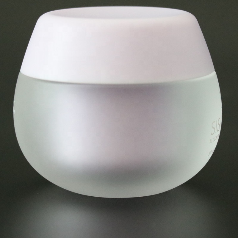 Cosmetic Packaging Oval Ball Shape Frosted Acrylic Cosmetic Cream Jar 50g