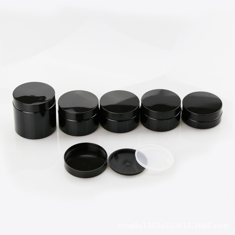 Cosmetic Packaging PET Nail Art 100ml Empty Black Cover Plastic Medicine Jar Pill Bottle Lush