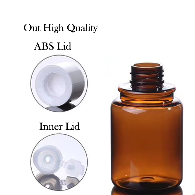 Cosmetic Packaging Set Amber PET Skincare Oil PET Bottle Body Cream Plastic Jar With Screw Cap And Pump