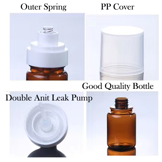 Cosmetic Packaging Set Amber PET Skincare Oil PET Bottle Body Cream Plastic Jar With Screw Cap And Pump
