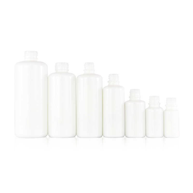 Cosmetic Packaging Spray or Lotion Pump Glass Bottle White Skin Care Cream Personal Care Round Shape Hot Stamping Liquid CN;JIA