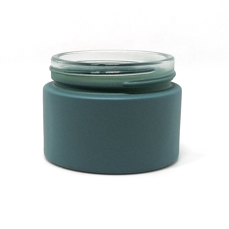 Cosmetic Packaging empty container frosted custom cream glass jar 30ml 50g