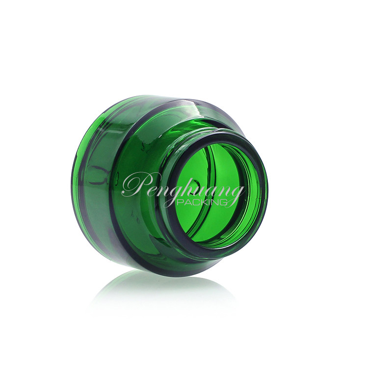 Cosmetic Packing Glass Jars Green Glass Body Cream Container Frosted Glass Jar 50ml With Cap