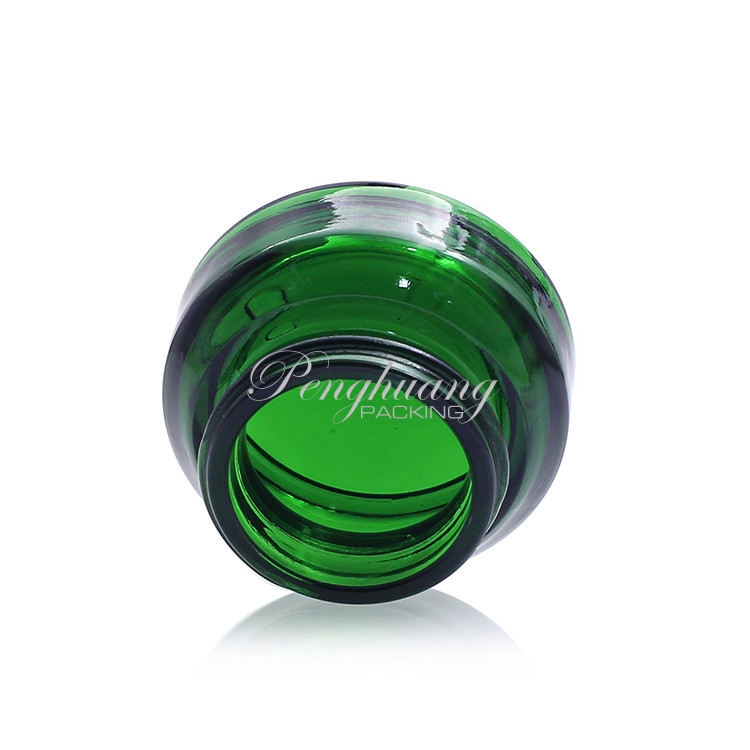 Cosmetic Packing Glass Jars Green Glass Body Cream Container Frosted Glass Jar 50ml With Cap