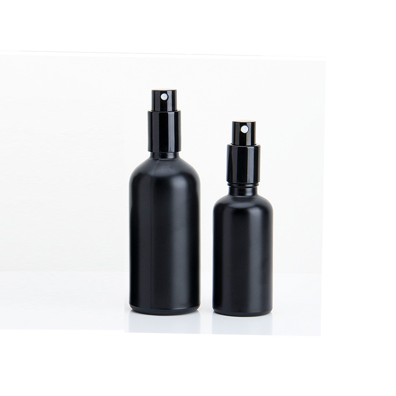 Cosmetic Round Violet Matte Black 30ml 50ml 100ml Glass Perfume Spray Bottle with Aluminum Spray Cap