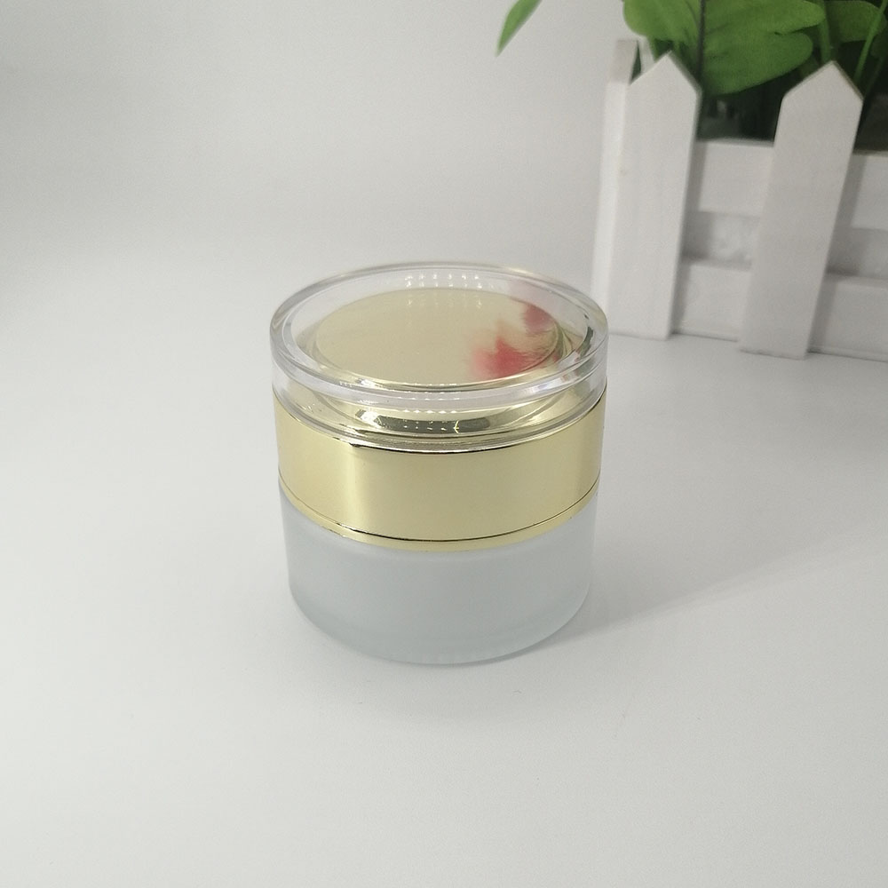 Cosmetic Scrub Glass Jar 20g Plating Acrylic Gold Cover Cream Cream Bottle Container Packaging Skin care cream empty jar