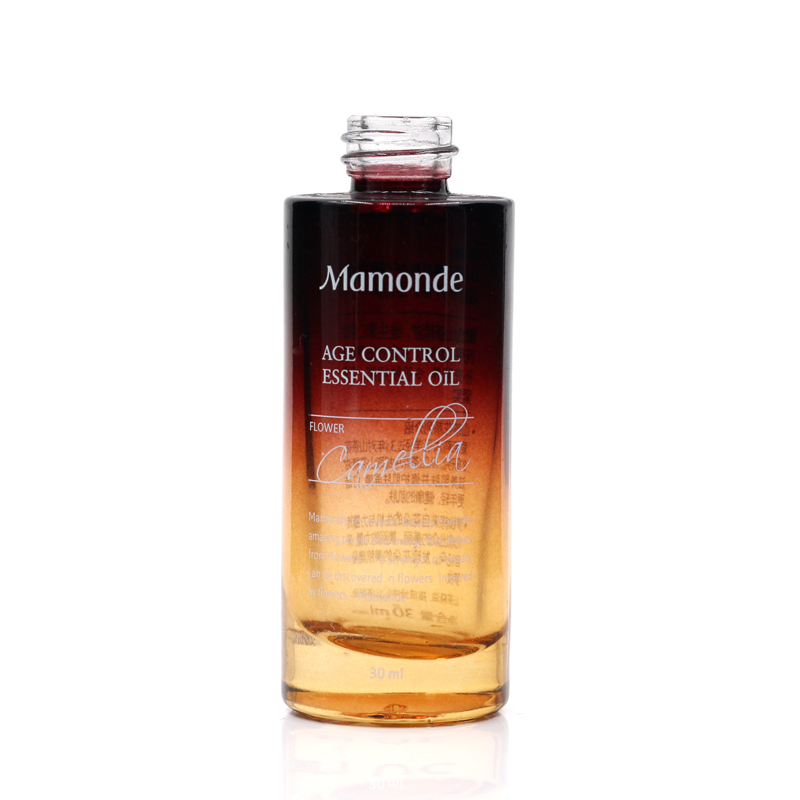 Cosmetic Serum Essential Oil glass bottle with white silver electroplated dropper