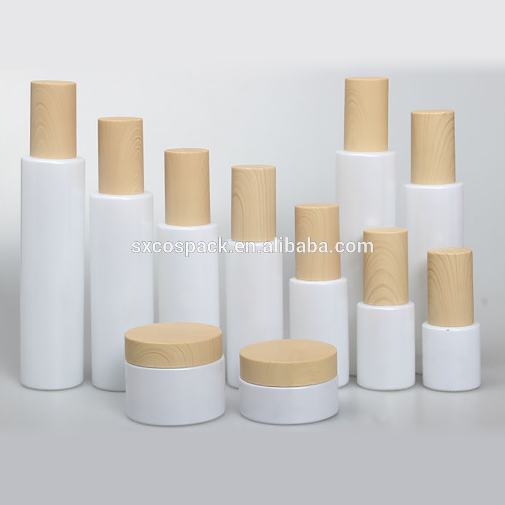 Cosmetic Set Frosted Clear Green Blue White Glass Spray Bottle, Glass Pump Bottle With Grained Lid