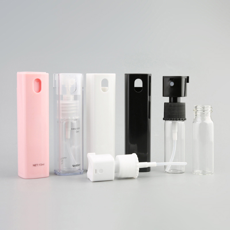 Cosmetic Square Pink Mini Pocket Fine Face Mist 10ml Glass Spray Perfume Bottles