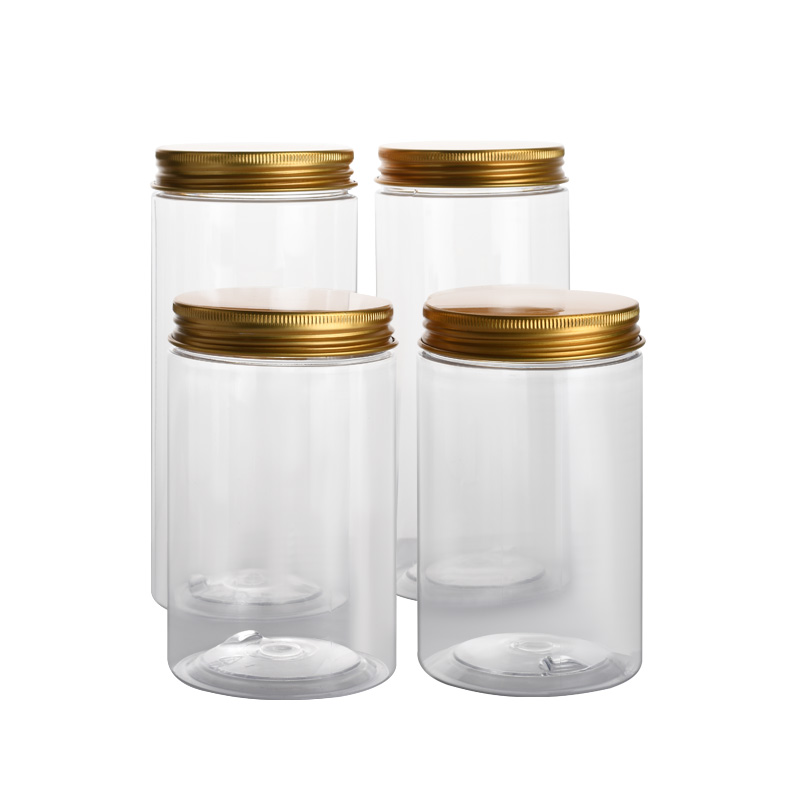 Cosmetic Travel 50ml-250ml 2 Oz Cream Container Pot Silver Aluminum Lid Cap Clear Plastic Empty PET Jar