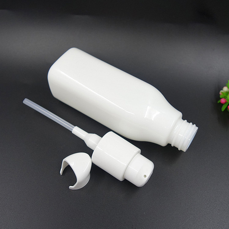 Cosmetic White Porcelain Bottle with pump 120ml 100ml 40ml and Opal Glass Cream jar Set 50g 150g