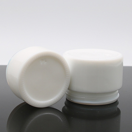 Cosmetic White Porcelain Bottle with pump Opal Glass Cream jar Set 50g 100g