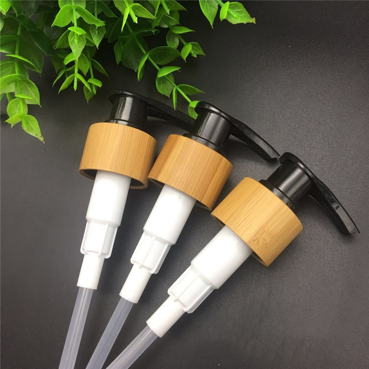 Cosmetic aluminum bottle with bamboo pump sprayer aluminum lotion bottle sliver aluminum bottle 150ml 200ml