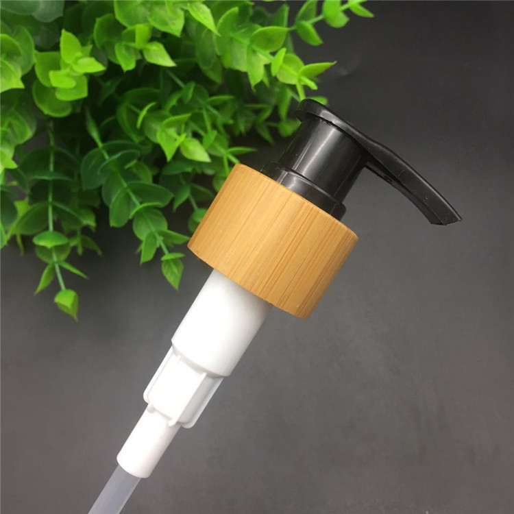 Cosmetic aluminum bottle with bamboo pump sprayer aluminum lotion bottle sliver aluminum bottle 150ml 200ml