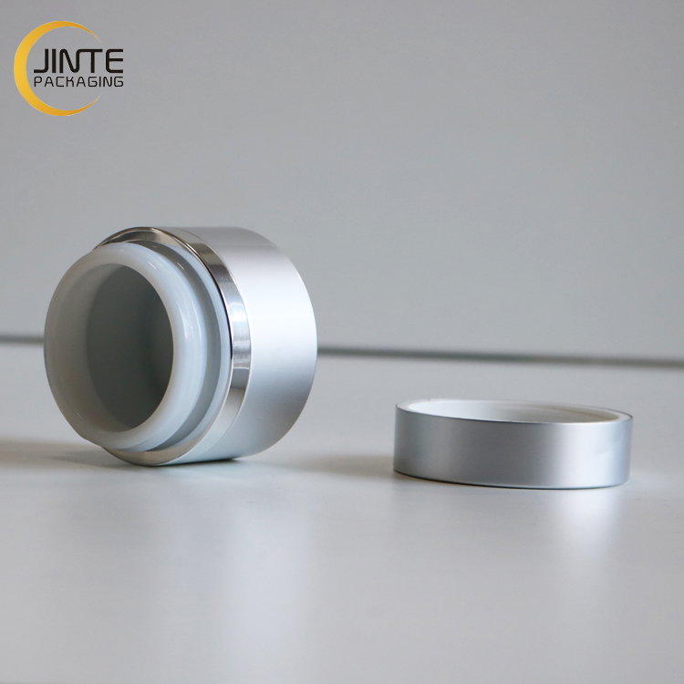 Cosmetic aluminum container Sliver jar with PP jar inside