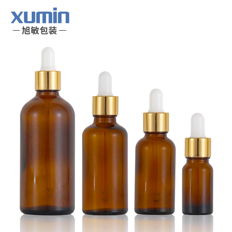 Cosmetic amber serum dropper bottle 10ml 15ml 20ml 30ml 50ml 100ml essential oil bottle