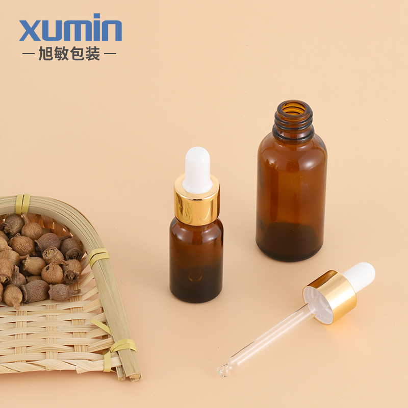 Cosmetic amber serum dropper bottle 10ml 15ml 20ml 30ml 50ml 100ml essential oil bottle
