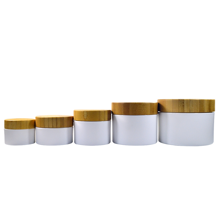 Cosmetic bamboo container  15g 30g 50g 100g 250g  pp plastic  cream  jar  with  wood  lid