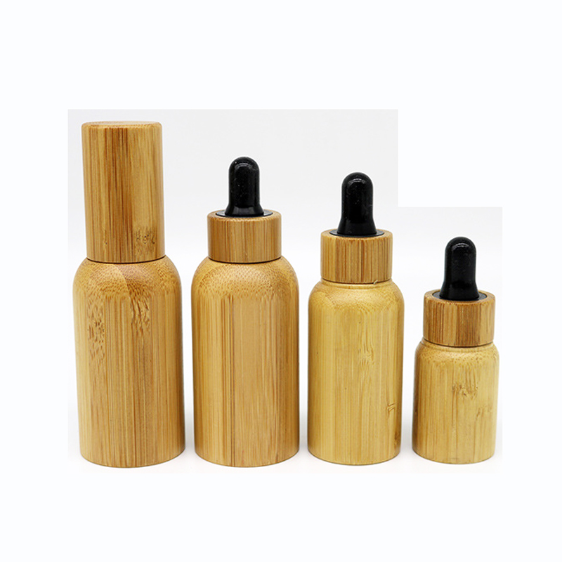 Cosmetic bamboo packaging 10g 15g small frosted glass jar bamboo lid for eye cream eyeshadow powder glitter